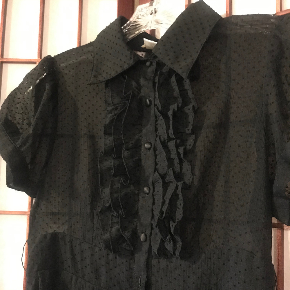 MOON COLLECTION BLACK RUFFLED DRESS SIZE SMALL